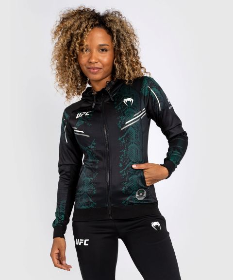UFC Adrenaline | VENUM Authentic 格斗之夜 女士出场外套 - 绿宝石版 - 绿/黑色