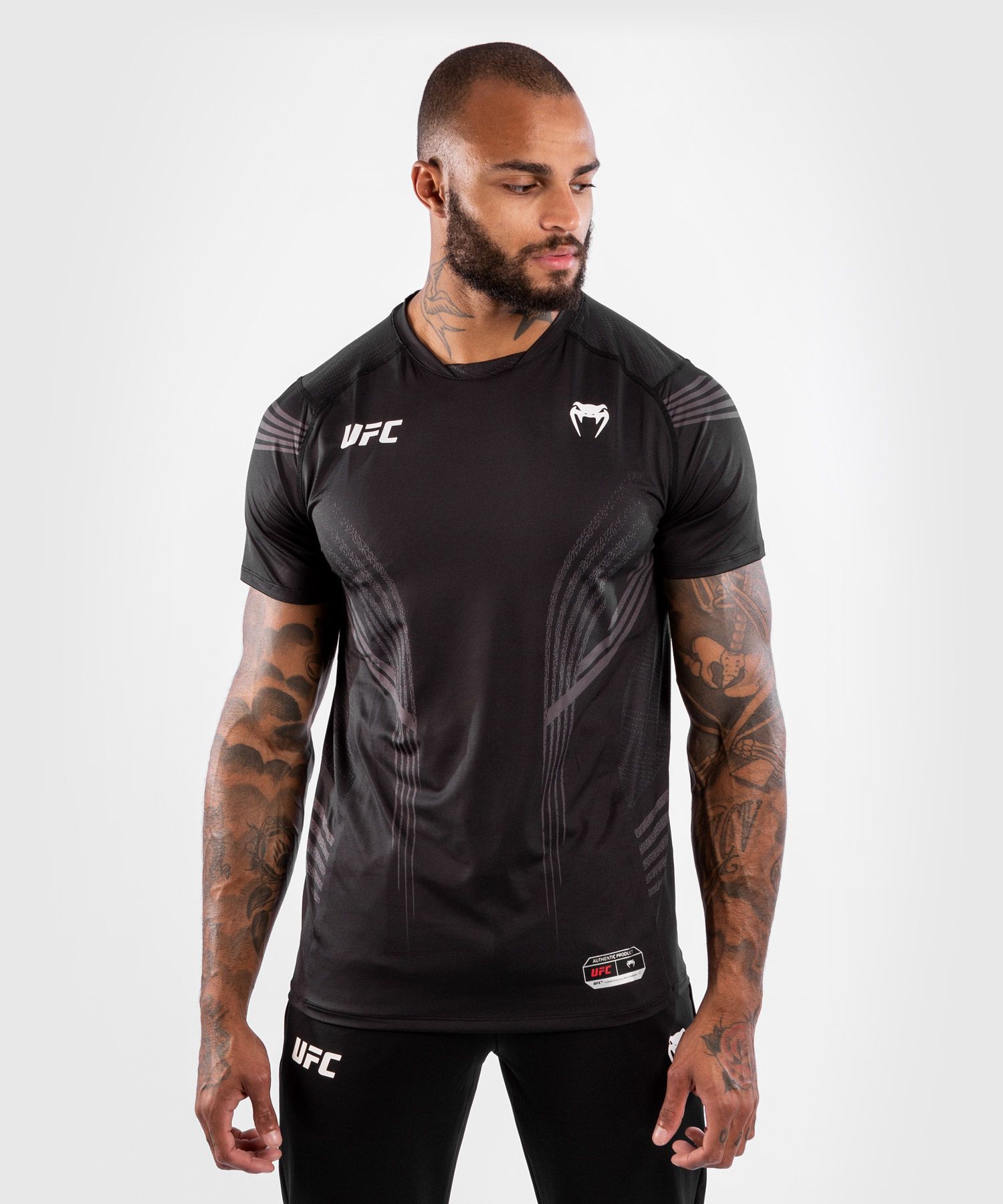 UFC｜ VENUM AUTHENTIC格斗之夜男男士速干短袖- 黑色