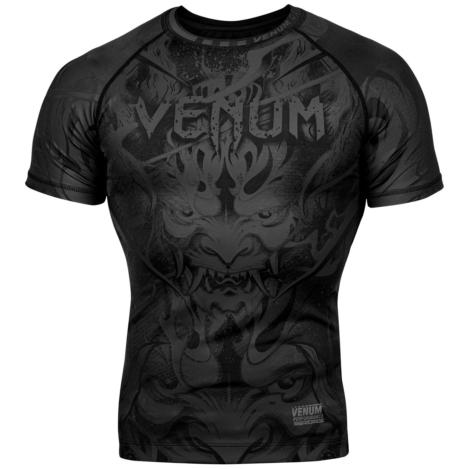 Venum Devil 防磨衣 - 短袖 - 黑/黑