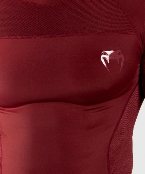 VENUM G-Fit 男子紧身长袖训练 防磨衣弹性压缩衣 - 酒红色