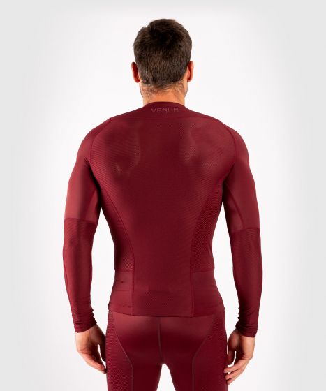 VENUM G-Fit 男子紧身长袖训练 防磨衣弹性压缩衣 - 酒红色